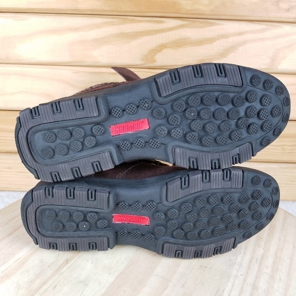 KHOMBU SAM Womens 7.5 US Leather Faux Fur Ankle Boot Lace-up Snow Winter Outdoor - Picture 3 of 12